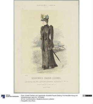 Illustrirte Frauen-Zeitung: Promenaden-Anzug mit Schnebbengurt