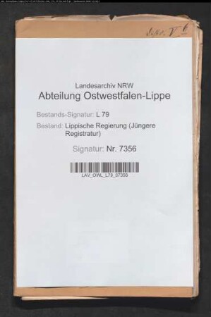 Chaussee von Detmold nach Schönemark - zu Band 4. Beiakte: Regulierung der Wasserabführung an der Landesstraße Detmold - Johannettental