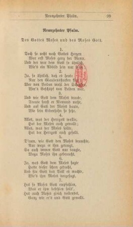 Neunzehnter Psalm. Des Gottes Moses und des Moses Gott.