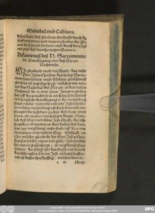 Bekanntnuß deß H. Sacraments/ der Dancksagung oder deß Herren Nachtmals.