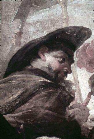 Mittelbild: Alexander opfert in Gegenwart des Hohepriesters Jaddus im Tempel zu Jerusalem