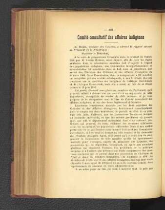 Comité consultatif des affaires indigènes.