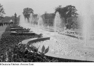 Blick auf einen Springbrunnen