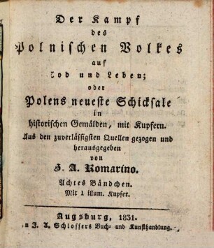 Der Kampf des Polnischen Volkes auf Tod und Leben : in historischen Gemälden, 8