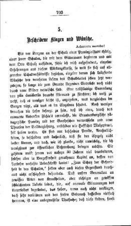 Bescheidene Klagen und Wünsche
