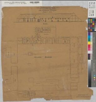 Wocklum (Balve) Ökonomie Übersichtsplan 1910 1 : 200 ca 67 x 72 Zeichnung Landsberg-Velensches Bauamt Landsberg-Velen