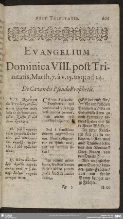 Evangelium Dominica VIII. post Trinitatis