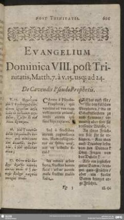 Evangelium Dominica VIII. post Trinitatis