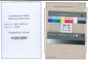 Entnazifizierung Arnold Engsterhold , geb. 23.02.1902 (Reichsbahnbeamter)