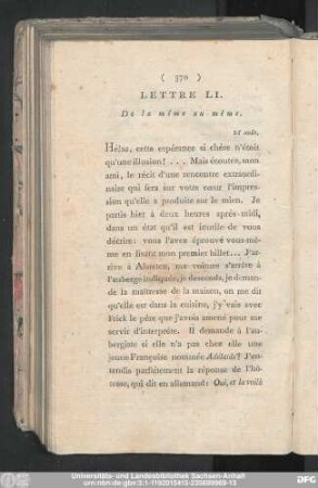 Lettre LI. De la même au même. 16 août.