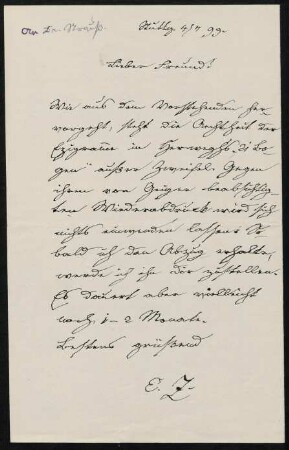 Brief an Geiger: 4.7.1899