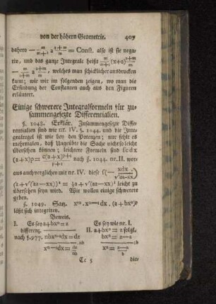 Einige schwerere Integralformeln für zusammengesetzte Diferentialien.