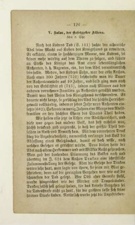 V. Solon, der Gesetzgeber Athens. 594 v. Chr.