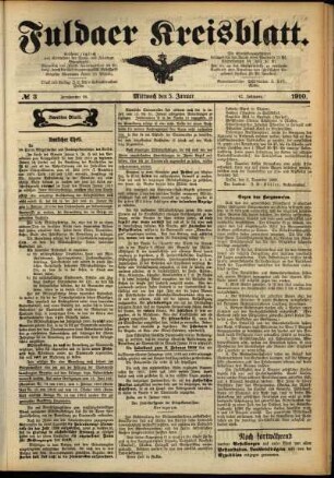Zweite Ausgabe vom Mittwoch, den 05. Januar 1910.