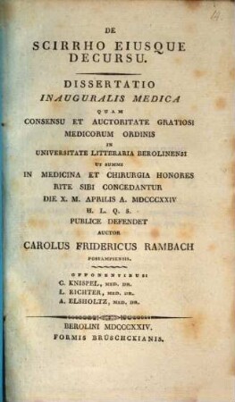 De scirrho eiusque decursu : diss. inaug. med.