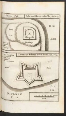 Schwiner Schantz erobert den 1 Sept. 1659. Divenauer Schantz erobert den 30 Aug. 1659