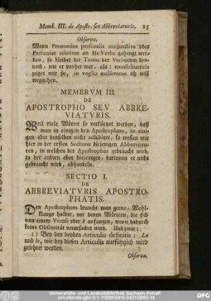 Membrum III. De Apostropho Seu Abbreviaturis.