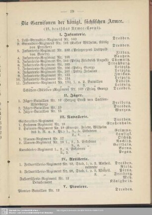 Die Garnisonen der königl. sächsischen Armee : (12. deutsches Armee-Corps)