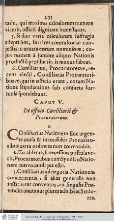 CAPUT V. De officio Consiliarii & Procuratorum