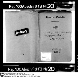Reparatur und Möblierung des Osnabrücker Schlosses