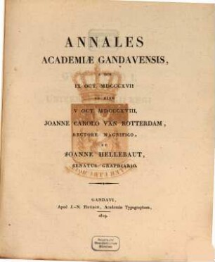 Annales Academiae Gandavensis. 1817/18