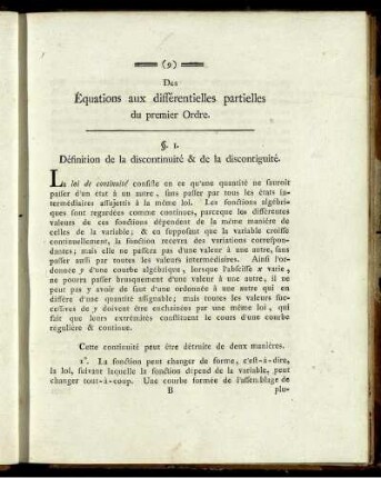 De Équations aux différentielles partielles du premier Ordre.