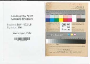 Entnazifizierung Fritz Wehrmann , geb. 23.12.1900 (Oberschaffner)