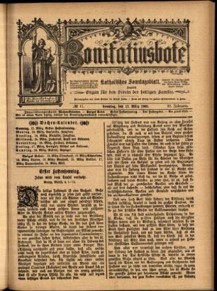 Erste Ausgabe vom Sonntag, den 12. März 1905.