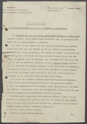 Projekt "Heine-Denkmal für Düsseldorf"