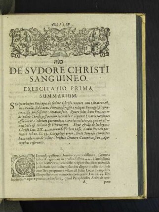 De Sudore Christi Sanguineo.