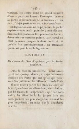 Section IV. De l'étude du Code Napoléon, par la Jurisprudence