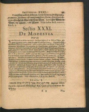 Sectio XXXI. - XL.