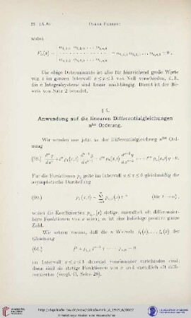 § 4. Anwendung auf die linearen Differentialgleichungen n-ter Ordnung