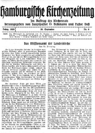 Das Missionsamt in der Landeskirche