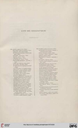 Liste des souscripteurs