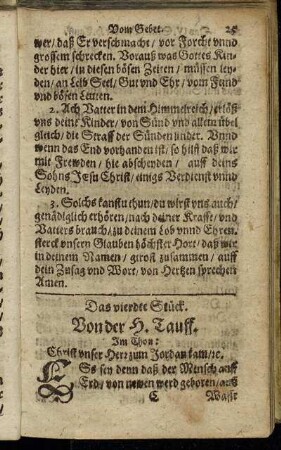 Das vierdte Stück. Von der H. Tauff.
