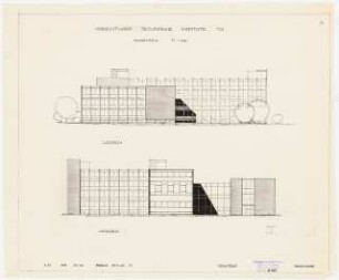 Nachrichtentechnische Institute der Technischen Universität Berlin Vorentwurf A: 2 Ansichten Westen/Norden 1:200