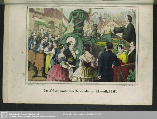 Das Fest der hundertsten Locomotive zu Chemnitz, 1858