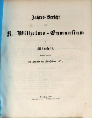 Jahresbericht. 1866/67