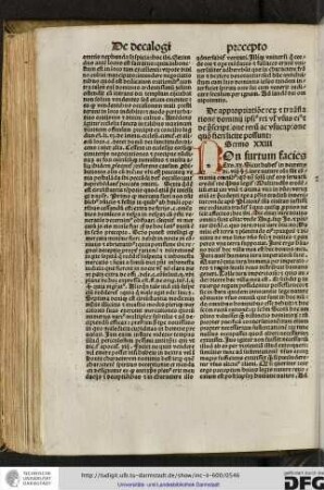 Non furtum facies. Exo xx. Sicut habetur in decretis [..] iure nature omnia sunt communia omnibus, quod non solum inter eos servatum creditur...