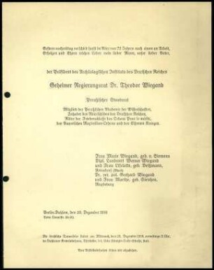Todesanzeige für T. Wiegand