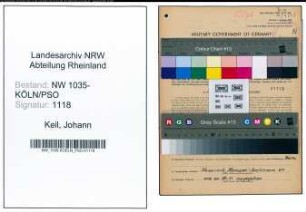 Entnazifizierung Johann Keil , geb. 29.12.1912 (Schlosser)