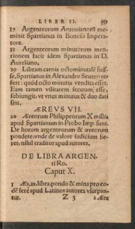 De Libro Argenti Ro. Caput X.