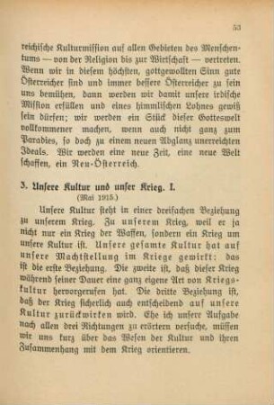 3. Unsere Kultur und unser Krieg. I.