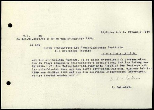 A. von Gerkan an T. Wiegand