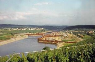 Bau der Staustufe Palzem/Mosel