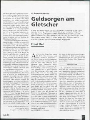 Isländische Preise: Geldsorgen am Gletscher