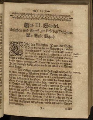 Das III. Capitel. Ursachen und Antrib zur Liebe deß Nächsten.