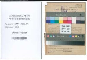 Entnazifizierung Reiner Welter , geb. 12.01.1902 (Glaser)