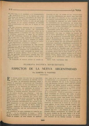 Filosofía política novecentista : Aspectos de la nueva argentinidad